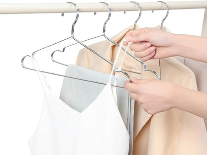 16.5" Heavy Duty Extra Wide Stainless Steel Coats Hangers, Strong Durable Metal - Image 3