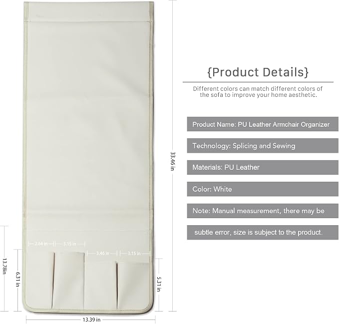 PU Leather Sofa Armrest Organizer, Armchair Magazine Holders, Waterproof Remote - Image 3
