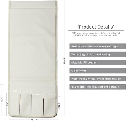 PU Leather Sofa Armrest Organizer, Armchair Magazine Holders, Waterproof Remote - Image 3