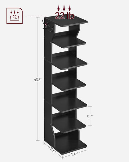 VASAGLE 7-Tier Vertical Shoe Rack, Narrow Shoe Storage Organizer - Image 7