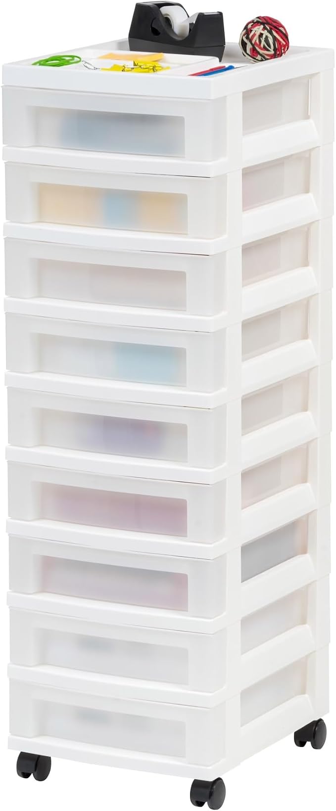 9 Drawer Plastic Rolling Storage Cart - Image 7