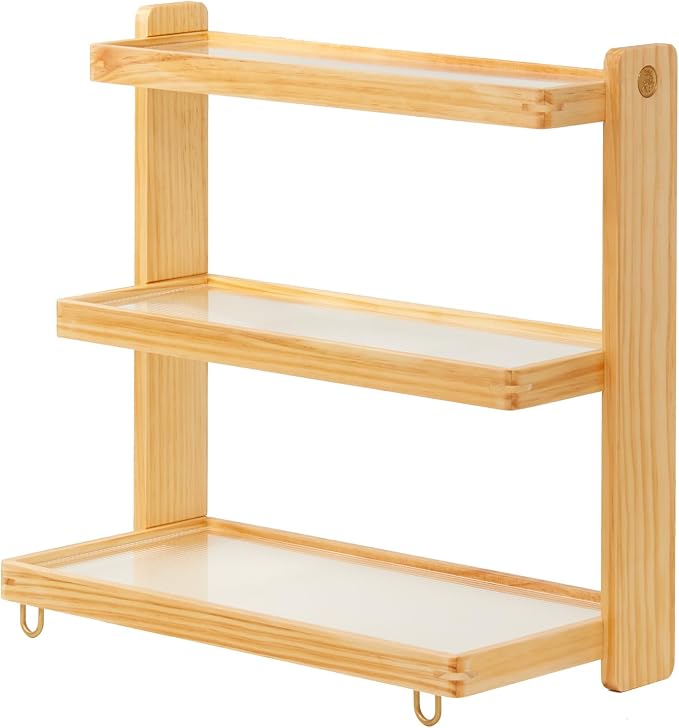 Coffee Mug Holder Wooden Cup Rack, 3-Tier Acrylic Home Mug Display Rack by KAOTGOT