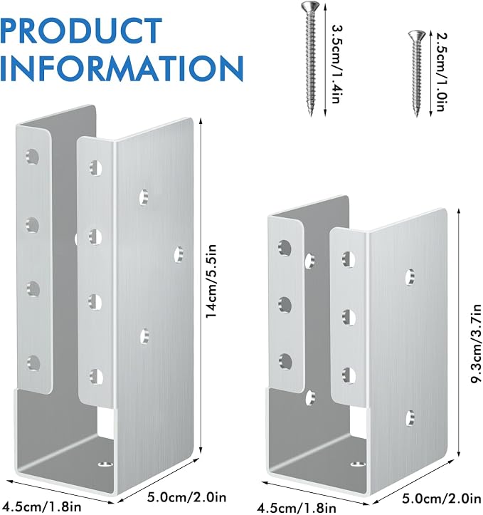 Gawicpy Concealed Stainless Steel Joist Hangers, Outdoor Trim Concealed Flanges - Image 5