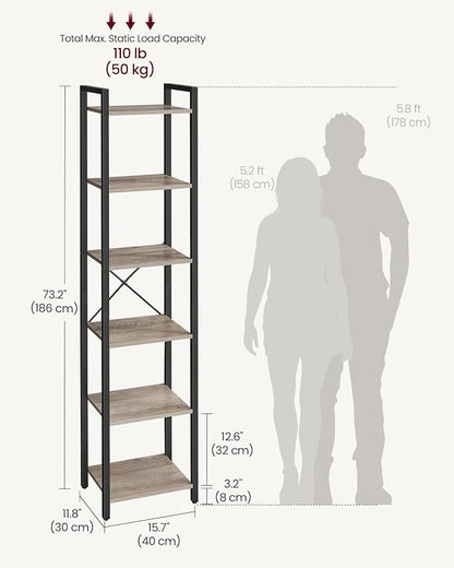 VASAGLE 6-Tier Bookshelf, Bookcase - Image 3