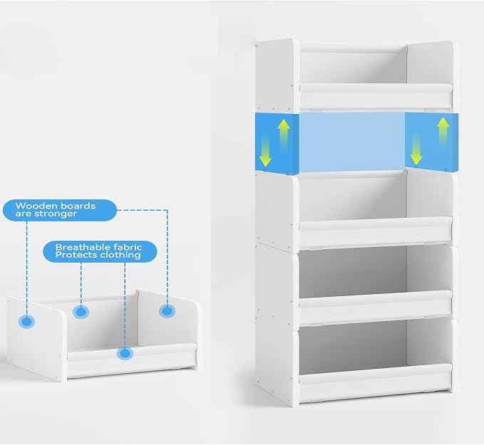 FOUCSSOMEI Closet Organizer and Storage, 4 Tier Stackable Storage Organizer - Image 6