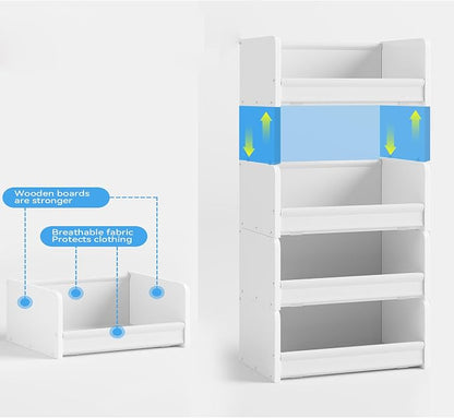 FOUCSSOMEI Closet Organizer and Storage, 4 Tier Stackable Storage Organizer - Image 6