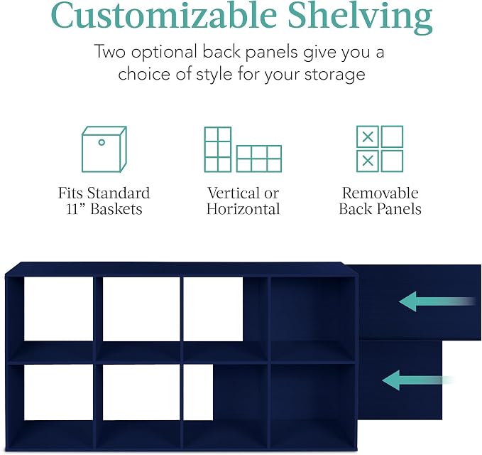Best Choice Products Kids Bookcase 8-Cube Storage Organizer, 11in Shelf Opening - Image 3