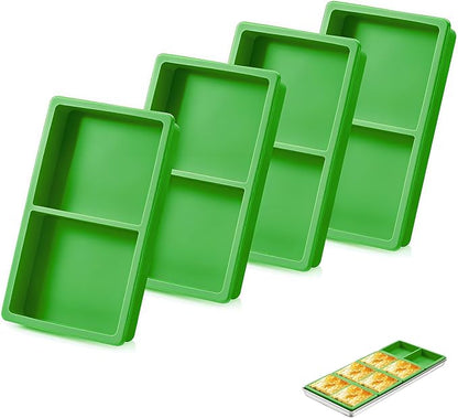 4-Piece Green Silicone Freezer Molds & Trays, Silicone Tray Dividers by Unknown