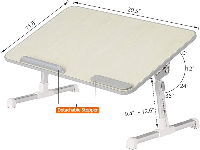 Amazon Basics Adjustable Tray Table Lap Desk Fits up to 17-Inch Laptop - Image 4