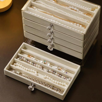 SPAKOWN Necklace Organizer Box, Velvet Necklace Box Holder Tray - Image 5