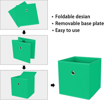 Foldable Storage Cubes Bins, 11 Inch Cloth Storage Cube Fabric Storage Box - Image 6