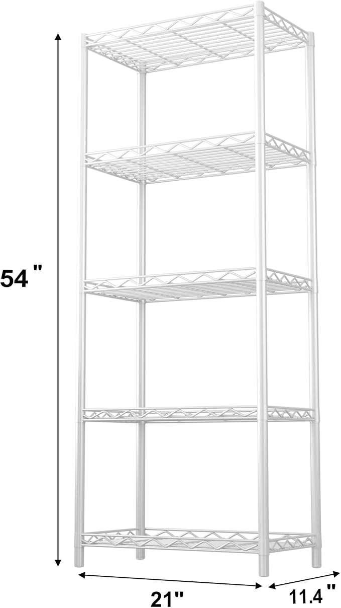HOMEFORT 5-Tier Wire Shelving 5 Shelves Unit Metal Storage Rack Durable - Image 3