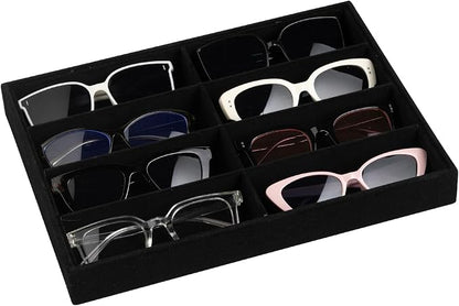 Frebeauty Sunglass Organizer, Velvet Glasses Organizer, 8-Slot Sunglasses Tray by Frebeauty