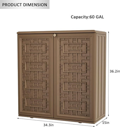 Outdoor Storage Cabinet Waterproof, Resin 62 Gallon Storage Box - Image 3
