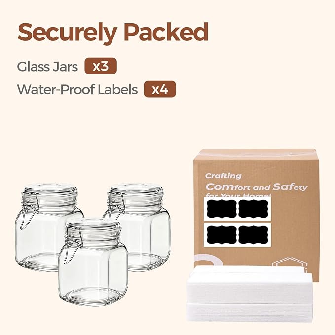 ComSaf Airtight Glass Canister Set of 3 - Image 9