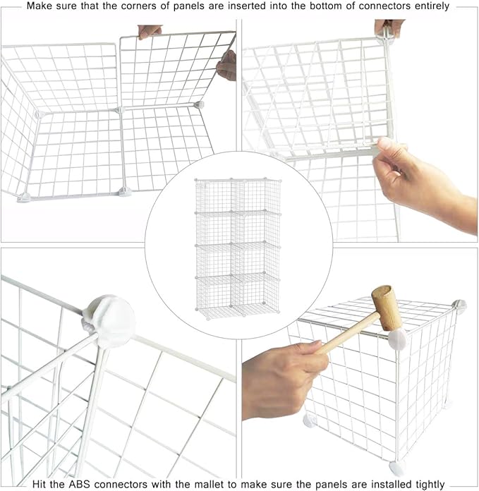C&AHOME Wire Cube Storage, 8-Cube Organizer Metal C Grids Storage, Storage Bins - Image 7