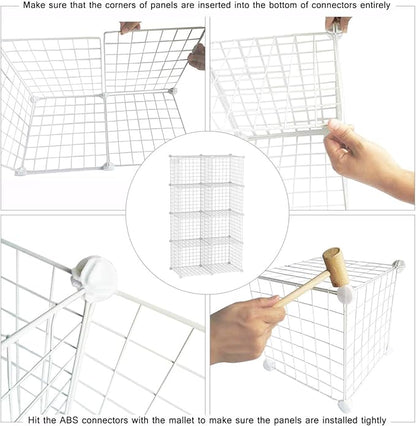 C&AHOME Wire Cube Storage, 8-Cube Organizer Metal C Grids Storage, Storage Bins - Image 7