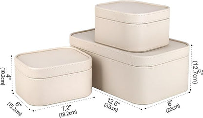 HofferRuffer Faux Leather Decorative Storage Boxes, Dust proof Storage Shelf - Image 2