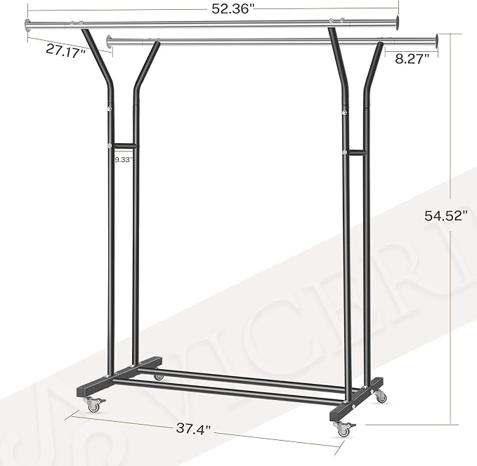 VICERII Clothing Rack, Heavy Duty Clothes Racks - Image 5