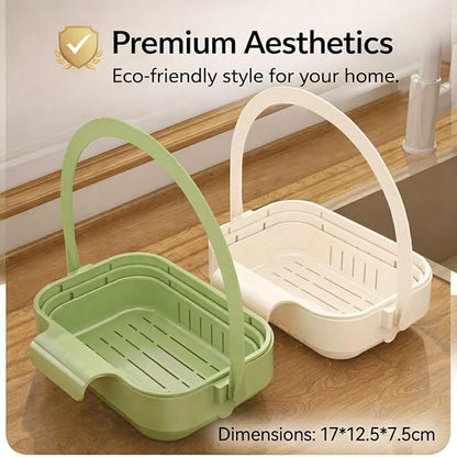 Foldable Hanging Kitchen Sink Drain Basket, 2-in-1 Foldable Sink Colander - Image 7