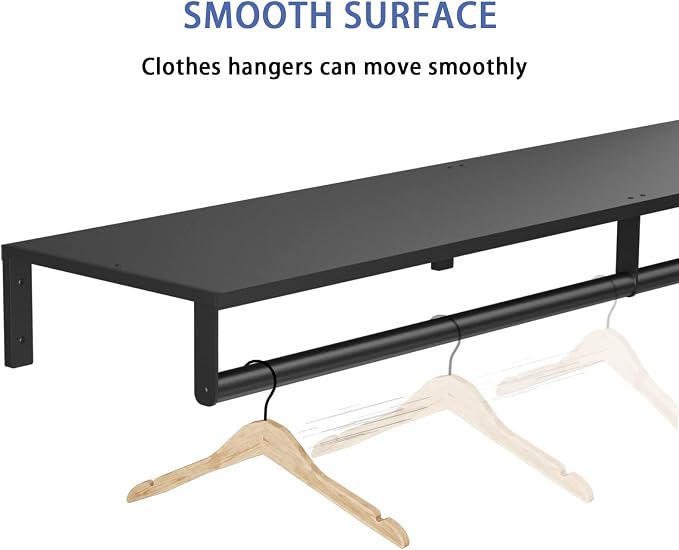 Audmore Wall Mounted Clothes Rack Heavy Duty Metal Hanging Clothing Rack | Shelf - Image 7