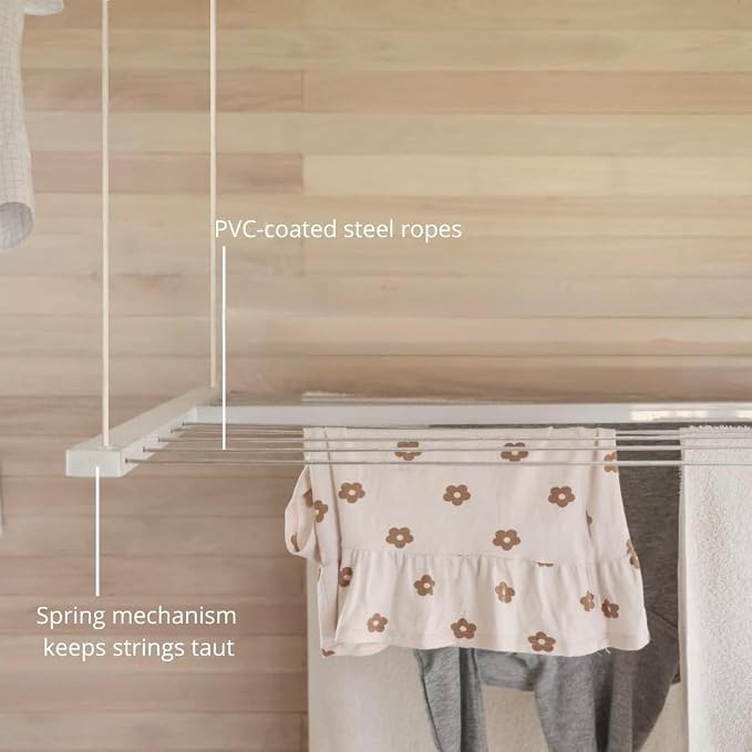 Ceiling Mounted Pulley Drying Rack – Aluminum Clothesline - Image 7