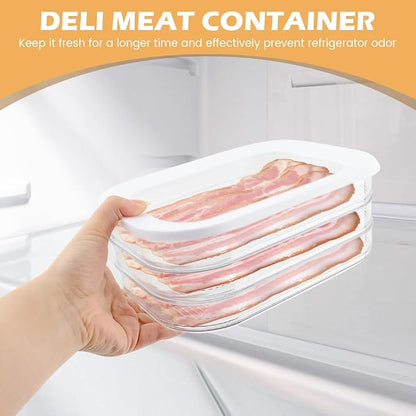 3 Layer Deli Meat Container for Fridge Stackable Organizer | Fridge storage for - Image 4