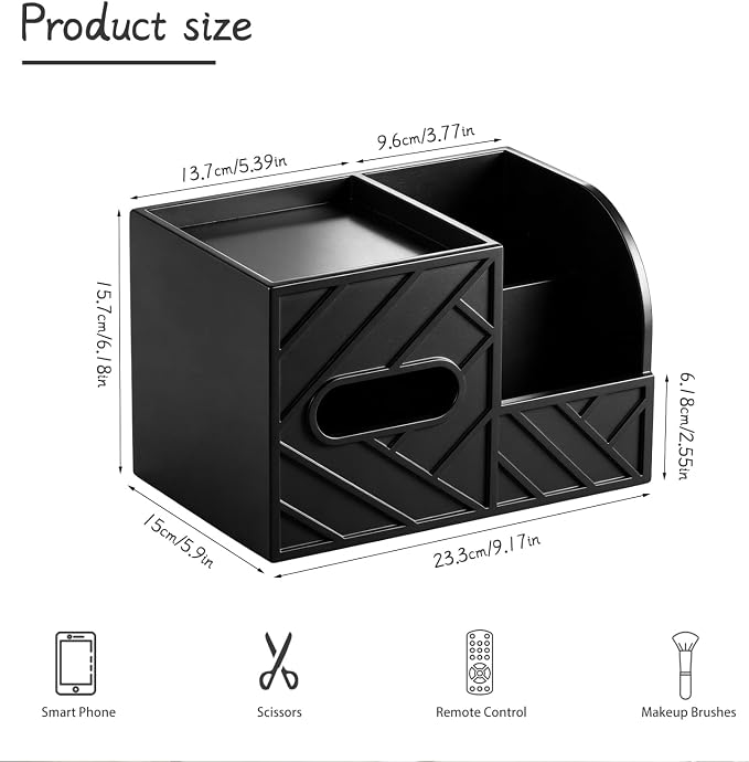 Aesthetic Tissue Box Cover, Modern Minimalist Remote Control Holder - Image 3