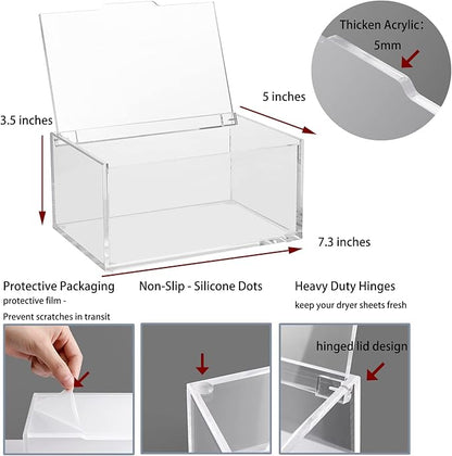 rejomiik Acrylic Dryer Sheet Holder Clear Dryer Sheet Dispenser Container Box - Image 6
