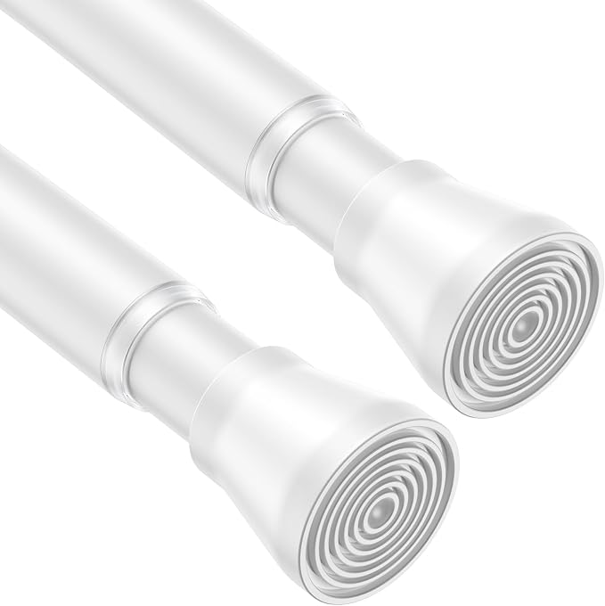 AIZESI White 2pcs Small Tension Rods 17 to 26 Inch, Durable Tension Curtain by AIZESITENSIONROD