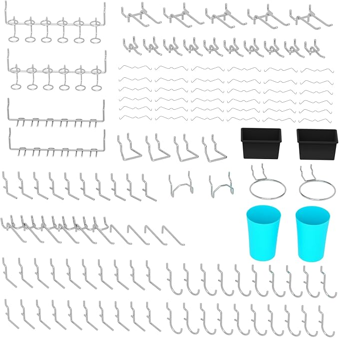 157 PCS Extra Thick Pegboard Hook Set, Metal Pegboard Accessory Organizer by Unknown