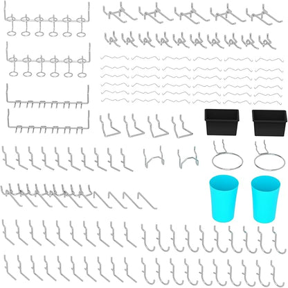 157 PCS Extra Thick Pegboard Hook Set, Metal Pegboard Accessory Organizer by Unknown