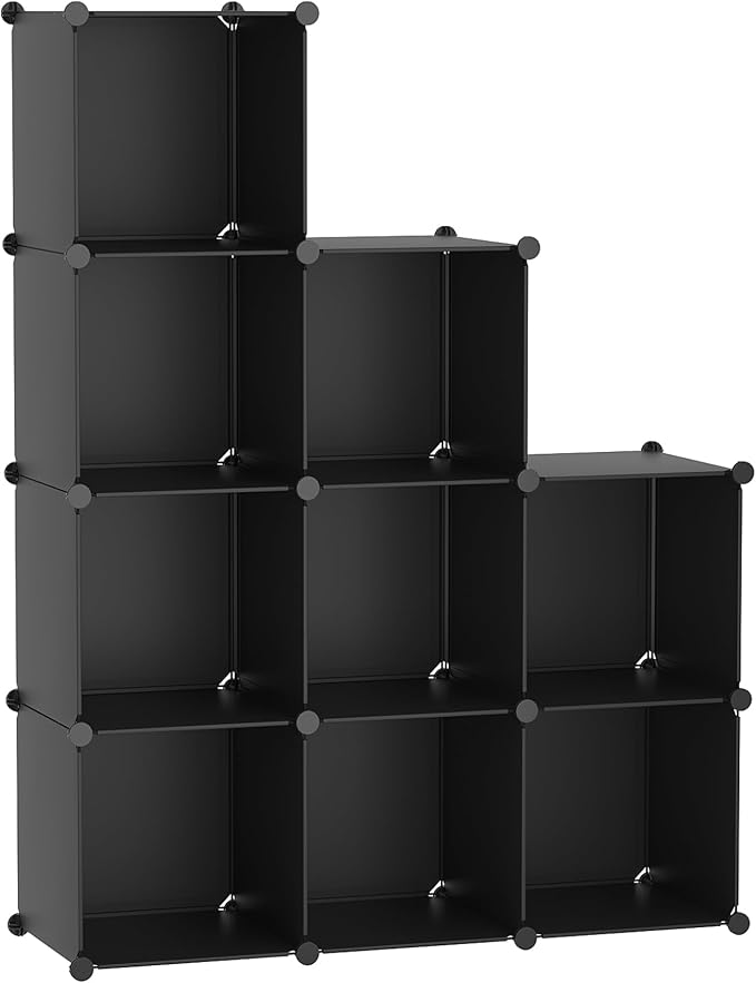 C&AHOME Cube Storage, 9-Cube Bookshelf, Plastic Closet Cabinet Organizer by CAHOME
