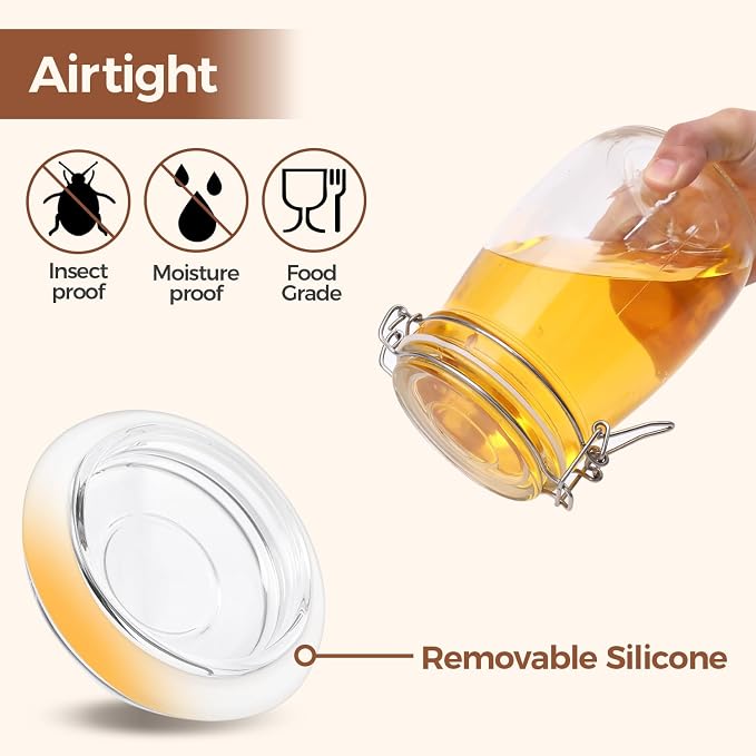 ComSaf Airtight Glass Canister Set of 3 - Image 3