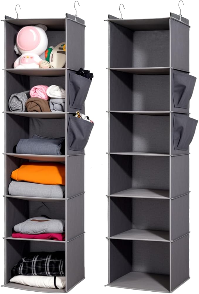 2 Packs Hanging Closet Organizer, 6-Shelf Closet Organizers and Storage by WelcometoYRCBEHFU