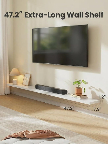 AMADA HOMEFURNISHING 47.2" L Floating Shelves, Wall Shelves Set of 3 - Image 4