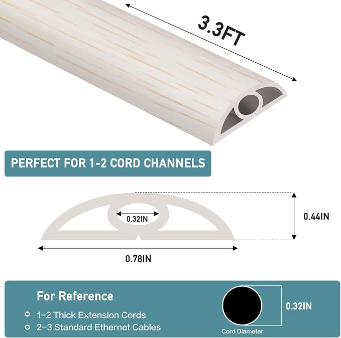 Floor Cord Cover Self Adhesive Cord Hider Floor Extension Cord Covers - Image 2
