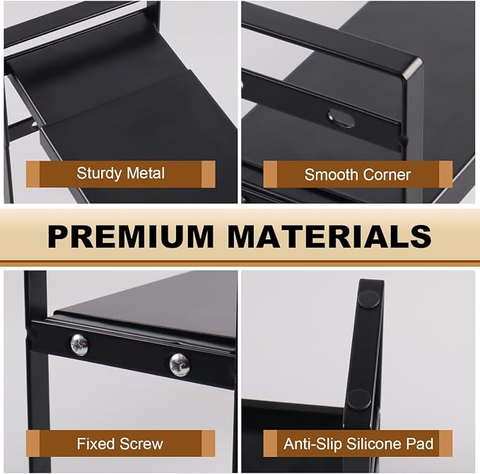 Expandable Narrow Medicine Cabinet Organizer Shelves Wide 3.58”, Metal Counter - Image 6