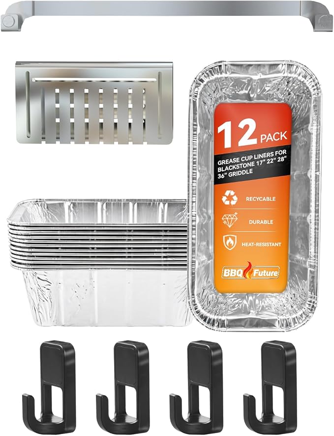 Griddle Accessories Set for Blackstone 17 22 28 36 Inch – 12 Aluminum Grease by BBQFuture
