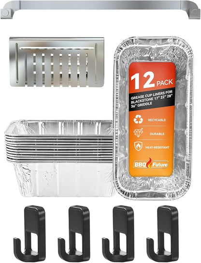 Griddle Accessories Set for Blackstone 17 22 28 36 Inch – 12 Aluminum Grease by BBQFuture