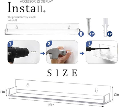 6Pcs/Set Acrylic Nail Polish Rack Wall Mounted, Lipstick Essential Oil Bottle - Image 3