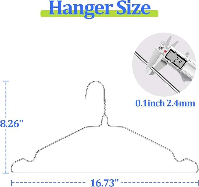 Metal Wire Clothes Hangers 100 Pack, Space Saving Hangers - Image 2