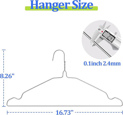 Metal Wire Clothes Hangers 100 Pack, Space Saving Hangers - Image 2