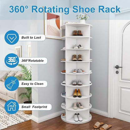 Shoe Organizer 8-Tier Spinning Shoe Rack - Image 5
