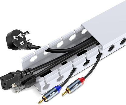Updated White Cable Raceway Kit, 77 inch Open Slot Wire Covers - Image 2