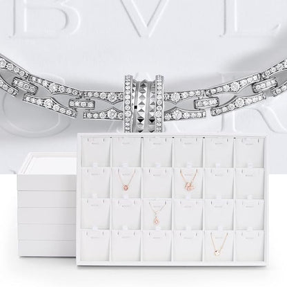 Oirlv Premium White Leather Stackable Jewelry Tray Flat Jewelry Organizer Tray - Image 8