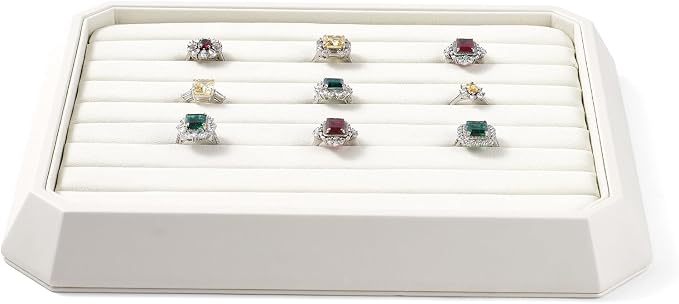 Premium PU Leather Stackable Jewelry Ring Display Tray Ring Earring Display by Woodten