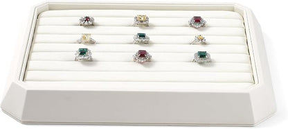 Premium PU Leather Stackable Jewelry Ring Display Tray Ring Earring Display by Woodten
