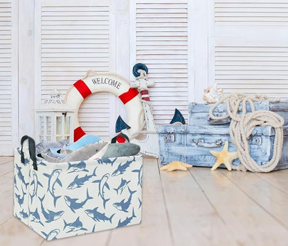 Rectangular Shark Basket Kids Baby Storage Basket Cute Kids Toy Storage Bin - Image 3