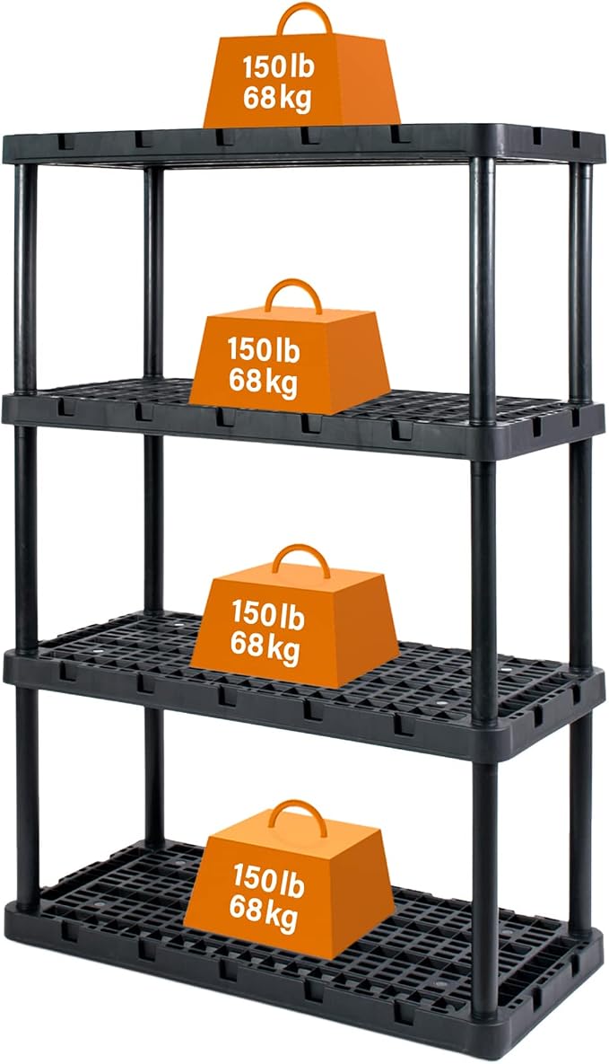 Gracious Living 4 Shelf Unit, Heavy-Duty Shelving Storage Rack - Image 7